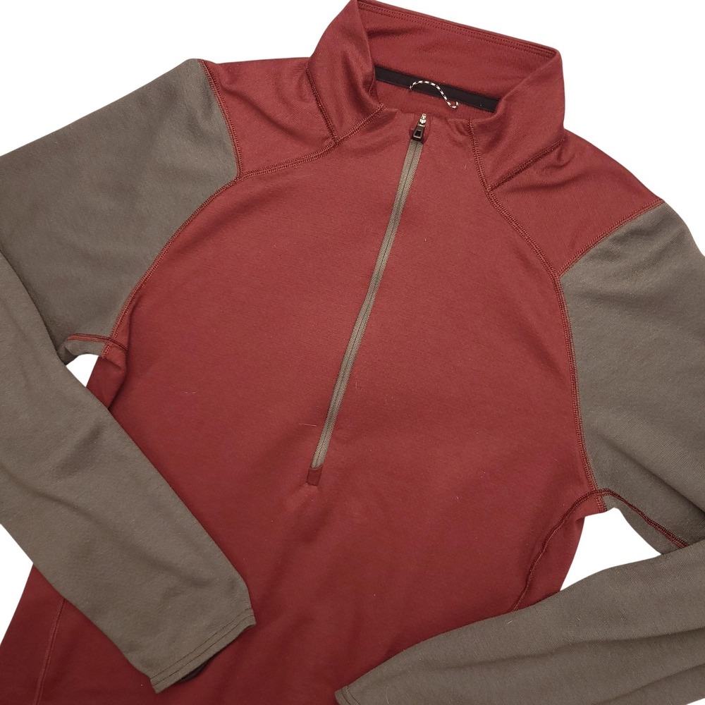 Patagonia Capilene Pullover Mens Small Red 1/4 Zip Long Sleeve Top Athletic